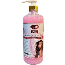 P+50 Gold Collagen Skin Brightening &amp; Exfoliating Shower Gel 1000ml – Moisturising Body Wash – Cleansing, Smoothing &amp; Skin Conditioning