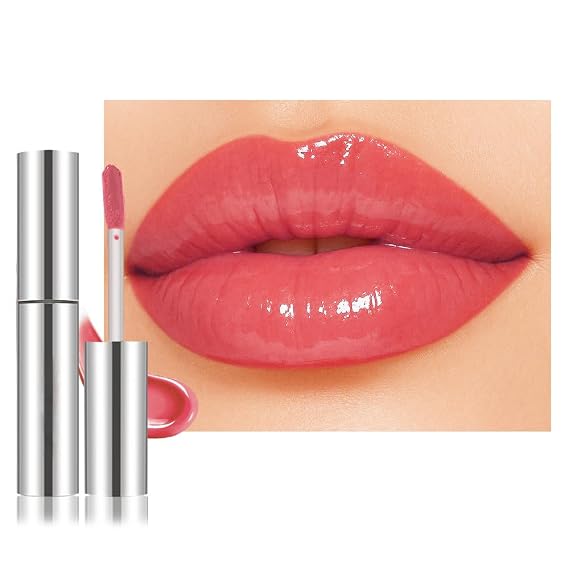 FeiCuiYun Full-On Plumping Liquid Lip Gloss, Pink Hydrating Lip Plumper Lip Blam Lipstick, High-Shine Tinted Formula for Fuller, Nourishes, Moisturizes & Softens Lips, Cruelty-Free (Pink)