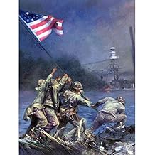 Iwo Jima علم الولايات المتحدة في بيرل هاربور ملصق طباعة ديكور فني للجدار | 12x16 | الولايات المتحدة ملصقات وصور عسكرية للحرب العالمية الثانية | تكريم أبطالنا البحريين الأمريكيين | هدية فخر الولايات المتحدة الأمريكية لجدران غرف النوم للرجال والفتيات