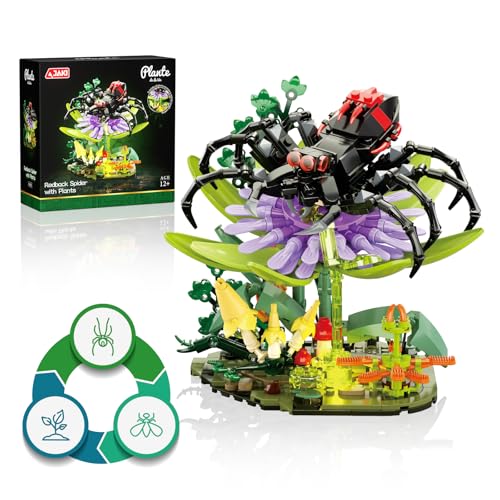 JAKI Spider Building Set for Adult,Wild Animals Building Blocks,Collectible Decor for Home or Office,Horror Halloween Spiders Toy Gift for Kids Boys 16