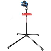Bicycle Repair Stand Pro, Home Mechanic Folding Bicycle Cycle Bike Maintenance Repair Work Stand, Adjustable, Rotating Clamp, Sturdy Construction, Tool Tray (Blue)