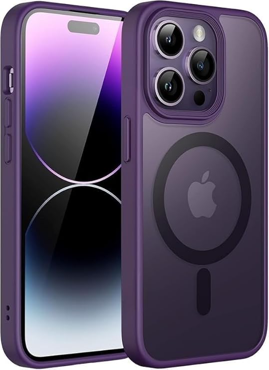 MADNOVA iPhone 14 Pro Max İçin Telefon Kılıfı Magsafe ile Uyumlu Kamera Korumalı Mat Şeffaf Görünümlü Telefon Kılıfı (Mor)