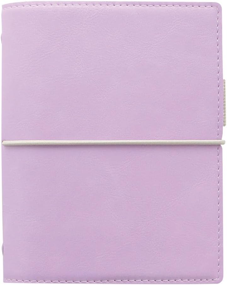 Filofax Domino Soft Organizer، حجم الجيب، الأوركيد - ناعم، مظهر جلدي، تأثير الحبوب، ملموس، ست حلقات، يوميات تقويم من الأسبوع إلى العرض، متعدد اللغات، 2025 C022609-25