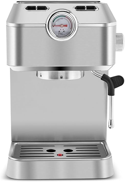 Karaca Coffee Art 1101 Milk Foamer، 20 Bar Pressure، Espresso، Latte، Cappuccino، Americano Machine 1.5L Inox