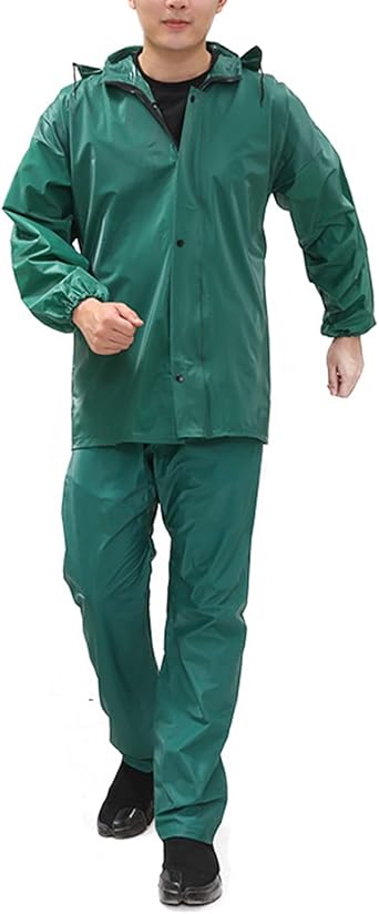 Rain Suit for Men, Waterproof Fishing Hooded Rainwear Jacket & Pants Suit, Classic All-Sport Waterproof Breathable Rain Suit
