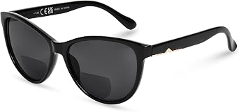Bifocal Reader Sunglasses for Women, Fashion Outdoor Cat Eye Reading Sunglasses with UV400 Protection