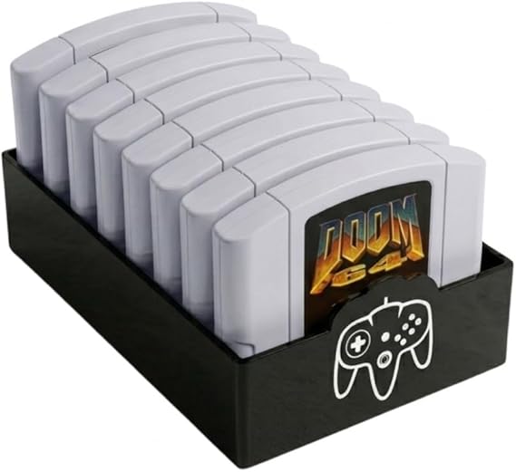 Skywin N64 Game Storage - N64 Game Holder يناسب وينظم خراطيش N64 - تصميم بسيط وأنيق لإظهار مجموعة الألعاب الخاصة بك