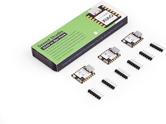 حزمة Seeed Studio XIAO MG24 3PCS - Silicon Labs EFR32MG24، Matter Native Over Thread/BLE 5.3، متوافق مع Arduino IDE، 1.95A طاقة منخفضة للغاية، قبو آمن، 19 GPIOs