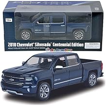 2018 شيفروليه سيلفرادو LTZ بيك اب شاحنة Centennial Edition Blue Metallic 100 Years Anniversary 1/27 Diecast Model Car by Motormax