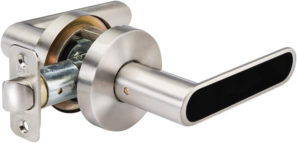 Yale Security D553LN Kincaid BK ، Satin Nickel Dummy Lever Lock