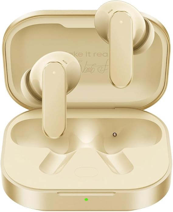 realme Buds Air 8 in-Ear Wireless Earbuds, 55dB ANC, 58Hrs Playtime, Hi-Res LHDC, 360 Spatial Audio, 45ms Low Latency, IP55, BT v5.4 (Gold)