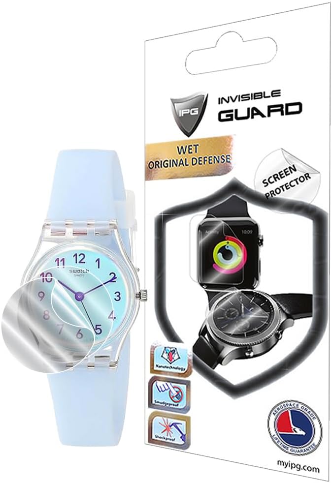 IPG for Swatch Model: LK396 Unisex Watch Hydrogel Screen Protector 2 Units Invisible HD Clear Film Anti Scratch Guard-SmoothSelf-HealingBubble Free for Model: LK396
