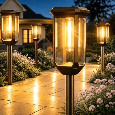 Tenmiro-Solar-Pathway-Lights-Outdoor-8-Pack-LED-Solar-Powered-Garden-Lights-Waterproof-IP65-Auto-OnOff-Outdoor-Light-for-Yard-Lawn-Patio-Path-Walkway-Driveway-Landscape-Lighting-Decor-3000K