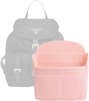 Bag Organizer for Prada Re-Nylon Mini Small Medium Backpack Pink, Small: 23.5L x 28H x 12D cm