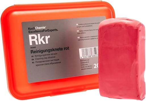 KOCHCHEMIE - قضيب طين كاشط - Reinigungsknete Rot، آمن للطلاء والزجاج، يزيل الرواسب العنيدة 200 جرام