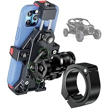 BRCOVAN Anti-Theft Aluminum Alloy UTV Phone Holder with Vibration Dampener & Secure Lock, Adjustable Roll Cage Cellphone Mount Fit 1.5''/1.65''/1.75''/1.85''/2'' Roll Bar, for 4.7''-7.2'' Smartphone
