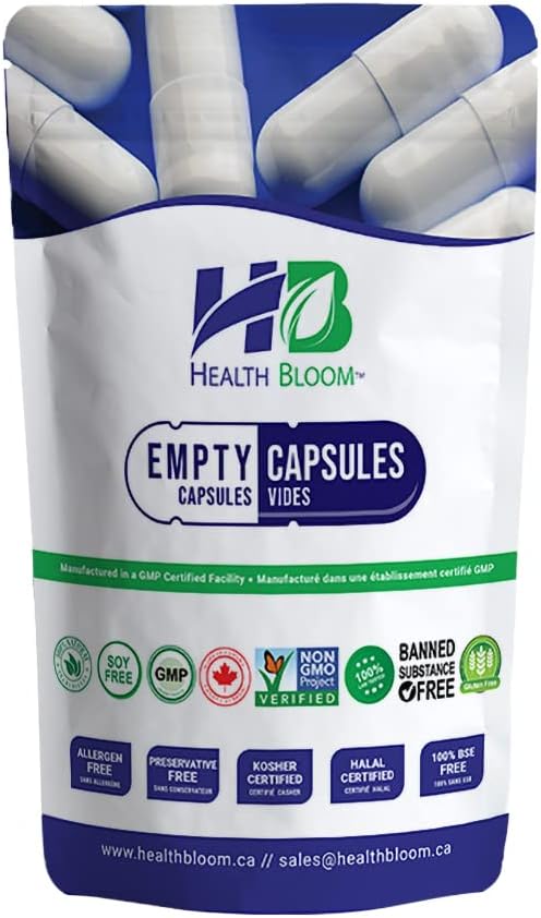 100 Count Empty HPMC Delayed Release Capsules Size 0 Natural