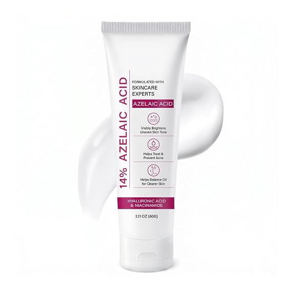 Azelaic Acid 14% Face Cream, Gentle Formula for Sensitive & Blemish-Prone Skin, Supports Even Skin Tone & Pore Appearance, with Niacinamide & Salicylic Acid, Lightweight Non-Greasy, 2 fl oz (60 ml)