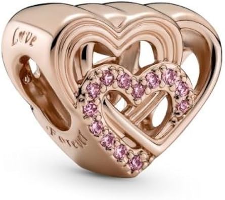PANDORA Intertwined Love Hearts Charm, Pandora Rose - 789529C01