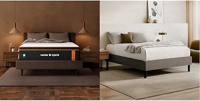 مرتبة Nectar Premier Copper Hybrid Twin 14 مع إطار سرير - رمادي - رغوة هلامية متوسطة الثبات - تبريد ثلاثي الحركة - للأبد - تجميع سهل - 8 أرجل - شرائح خشبية