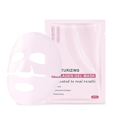 GCVSE 4Pcs Bio Collagen Mask, Collagen Hydrating Face Mask, Deeply Moisturizes Firms Skin to Improve Facial Wrinkles Pore Minimizing Pink