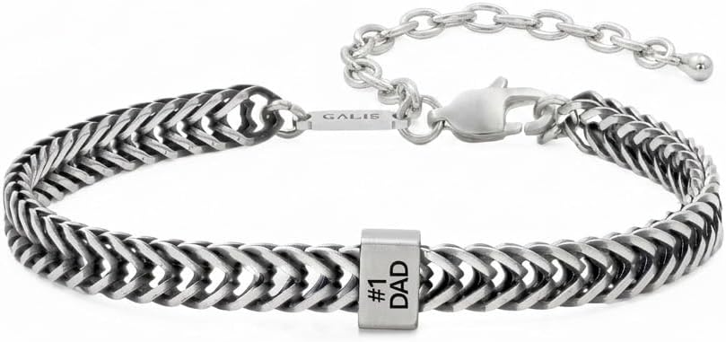 Galis Chain Bracelets For Men - Premium Stainless Steel, Silver, Gold Plated Non Tarnish - Mens Jewelry, Fathers Day Gift