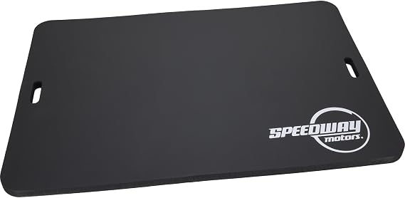 Speedway Motors Large Foam Work Mat and Kneeling Pad for Garage or Racing Pits, 46 x 30 x 1 Inch Thick Comfortable Mechanic Pad with Dual Carry Handles for Under-Vehicle Service