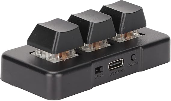 GOWENIC البسيطة للبرمجة لوحة المفاتيح، 3 مفاتيح ماكرو لوحة المفاتيح الميكانيكية USB RGB الخلفية الألعاب لوحة المفاتيح التوصيل والتشغيل DIY لوحة المفاتيح مع كابل بيانات USB للكمبيوتر العالميأسود