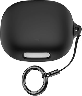 غطاء لحقيبة Anker Soundcore Liberty 4 pro سماعات أذن لاسلكية من مادة السيليكون مقاومة للصدمات وواقي محمول فريد من نوعه مع حلقة تسلق (أسود)