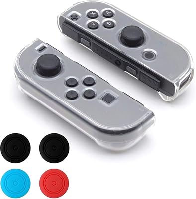 Anti-Scratch Detachable Transparent Crystal Protective Hard Case Cover Skin Shell with Thumbstick for Switch NS NX Joy-con Controller 1