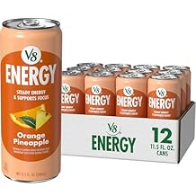 V8 Energy Orange Pineapple Energy Drink, 11.5 fl oz Can (12 Pack)