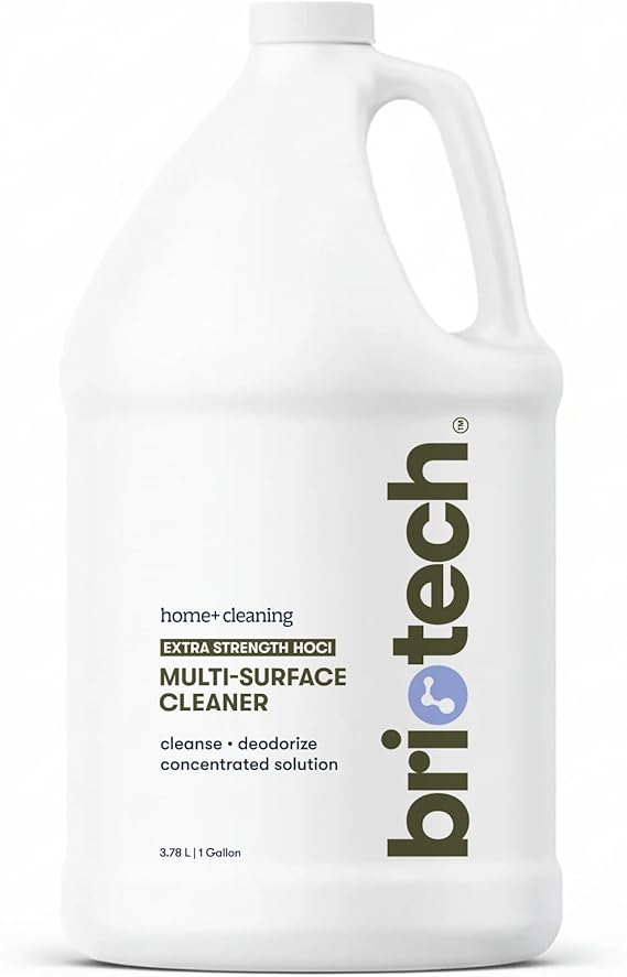 منظف BRIOTECH Extra Strength HOCl، مركز حمض الهيبوكلوروس 500 جزء في المليون، أجهزة ضباب ومرطبات ULV، مزيل روائح احترافي لطب الأسنان والمكاتب والمدارس والمنازل، خالي من البيروكسيد، 1 جالون