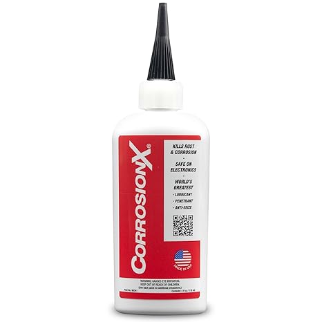 مثبط الصدأ CorrosionX، مانع التآكل العازل ذو القوة الصناعية، مادة تشحيم ومخترقة للاستخدام البحري والسيارات والإلكترونيات والمركبات الترفيهية، يحمي البراغي والكابلات والمحركات، أداة تطبيق 4oz