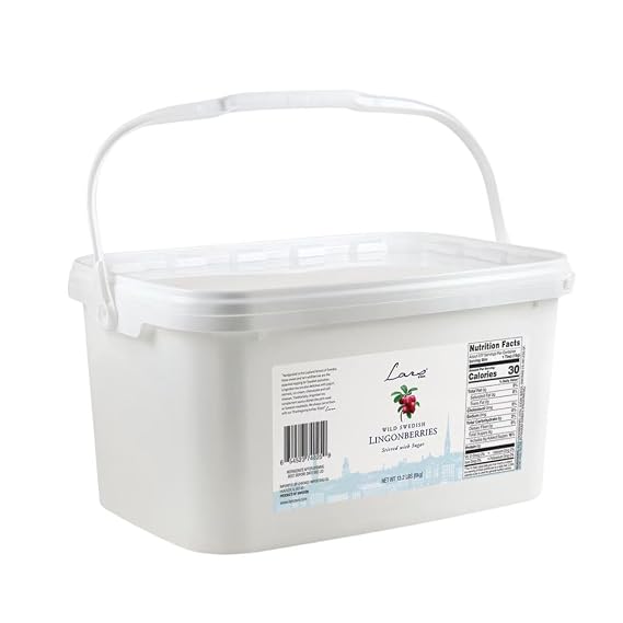 Lars Own Wild Swedish Lingonberry، سطل مستطيل 13.2 رطل (عبوة من 4)