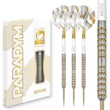 RED DRAGON Darts - Paradym Gold Series - 90% Professional Tungsten Darts Set - Includes Flights & Stems | 18g Soft Tip & Steel Tip 22g, 23g, 24g, 25g & 26g - Professional Dart Set
