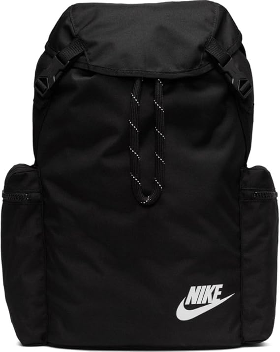حقيبة ظهر Nike Heritage للجنسين - أسود/أسود/أبيض، مقاس واحد