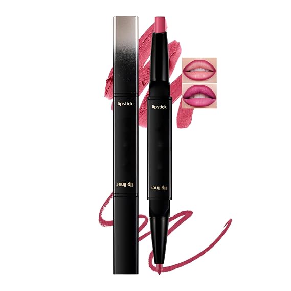 Liquid Lip Liner Lipstick Makeup, Double-Ended 2-in-1 Lip Liner and Matte Lipstick Combo, Waterproof Seamless Lip Stain, Long Lasting All-Day Wear | Matte, Smooth, Durable, Long-lasting, 02