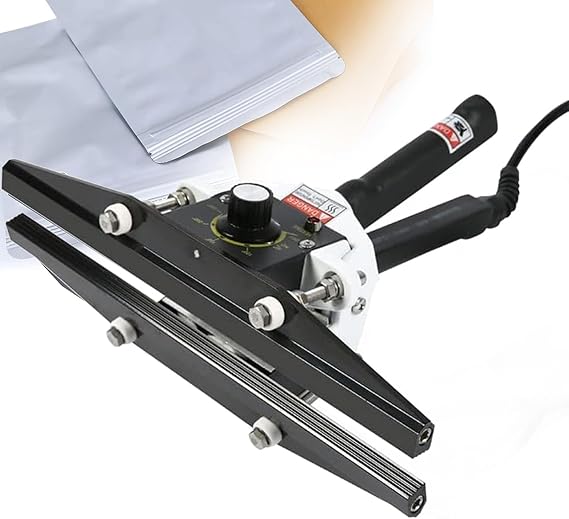 Heat Sealer Machine,Heat Crimp Sealer, Hand Held Crimp Sealer,Heat Seal Bag Sealer Sealing Machine,Crimp Heat Sealer for Mylar Bags Aluminum,200mm (600mm)