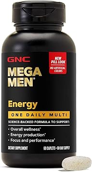 GNC Mega Men One Daily Energy & Metabolism for Men, 60 Caplets