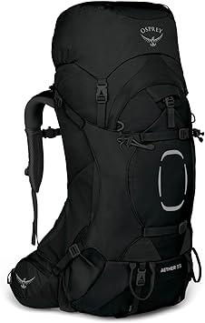 حقيبة ظهر Osprey Aether 55L للرجال، أسود، مقاس S/M