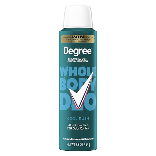 مزيل العرق Degree Men لكامل الجسم برائحة رائعة وخالي من الألومنيوم لمدة 72 ساعة وحماية من الرائحة 2.9 أونصة