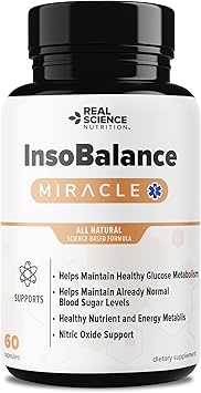 Real Science InsoBalance Miracle Natural Supplement for Hormone Balance for Women Supports Metabolic Wellness, Energy & Cycle Rhythm VIT C, K & B + Nitric Oxide Support Made in USA, 60 Caps