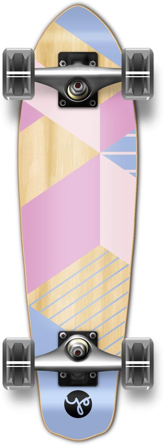 Yocaher Skateboards 31 "x 7.75" أو 8.25 "أو Cruiser Skateboard w / Pro Maple Skate Board Deck ABEC-9 Bearing (Complete-05 -Micro - Geometric Purple، Micro Cruiser)