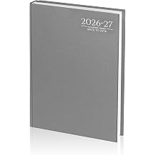 TB1 2026–2027 Academic Diary A4 Week To View Grey Hardback, Planner August 2026 to July 2027, Student &amp; Teacher School Diary, Timetable, Appointment, Study, Lesson &amp; Coursework Organiser