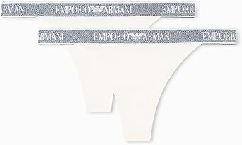 Emporio Armani Womens Iconic Logo Band 2 Pack Thong