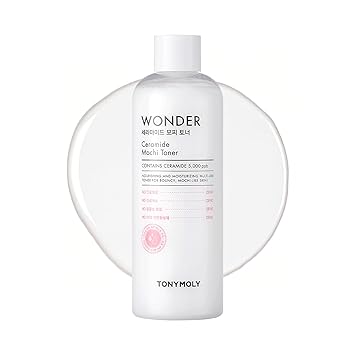 TONYMOLY Wonder Ceramide Mochi Milky Toner 5,000 ppb Ceramide Barrier Repair Toner for Dry & Sensitive Skin Hydrating Korean Glass Skin Essence, 16.9 fl oz / 500ml Value Size