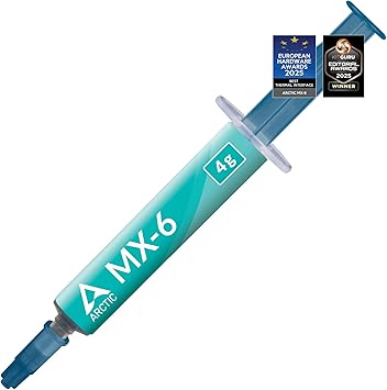 ARCTIC MX-6 4 g - Ultimate Performance Thermal Paste for CPU, Consoles, Graphics Cards, laptops, Very high Thermal Conductivity, Long Durability, Non-Conductive