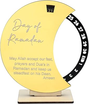 تقويم العد التنازلي في رمضان 2024 الغزل مع تقويم العد التنازلي حتى العيد ، أكريليك مع زخرفة خشبية على سطح المكتب 30 يومًا العيد الصفحة الرئيسية زخرفة رمضان هدية للأطفال