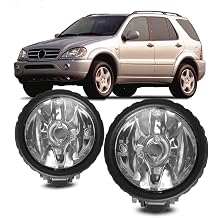 سلسلة Winjet OEM لـ [1998 1999 2000 20001 2002 2003 2004 2005 مرسيدس بنز] ML320 ML350 ML430 ML500 أضواء ضباب القيادة عدسة شفافة للإسكان الأسود
