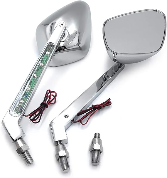 HTTMT- MT212 + TTT003- إشارة LED الماسية تدمج المرايا المتوافقة مع كل عام Harley Touring Dyna Softail